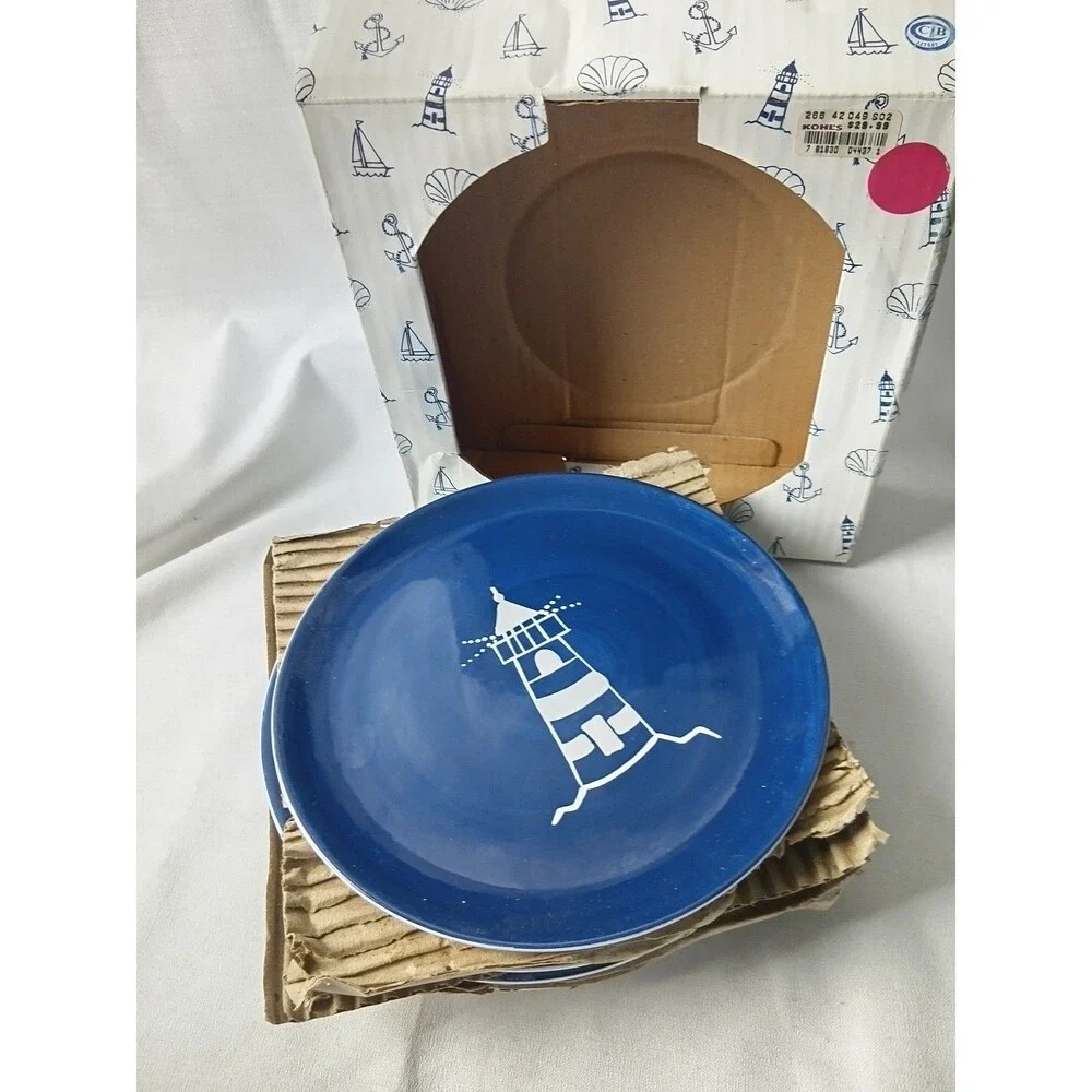VTG 1999 Set Of 4 Plates Trish Richman At Home International By The Sea 8''